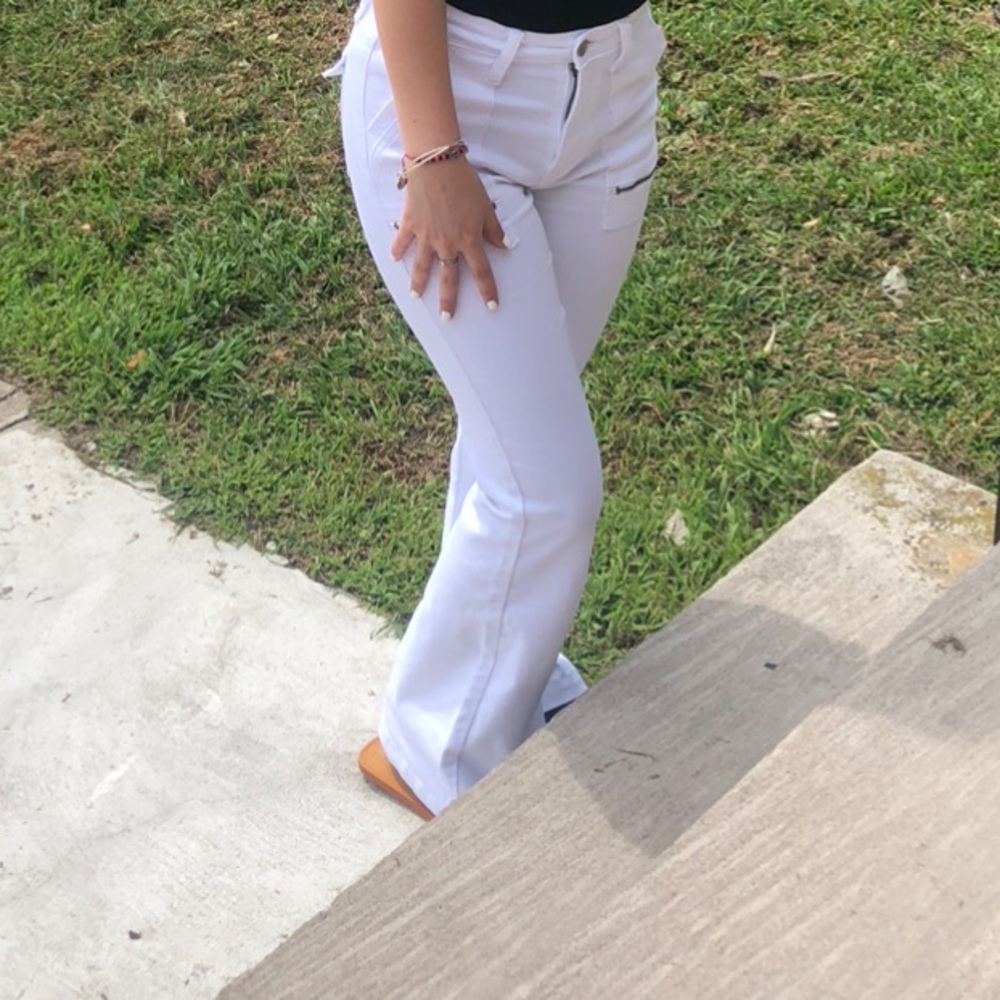 Flare White Jean pants